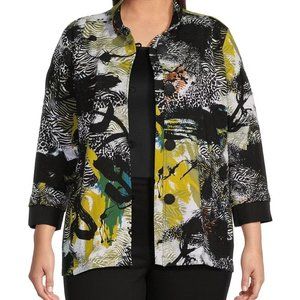 NWT Ali Miles Plus Size Knit Abstract Print Button Front Tunic Top size 3X